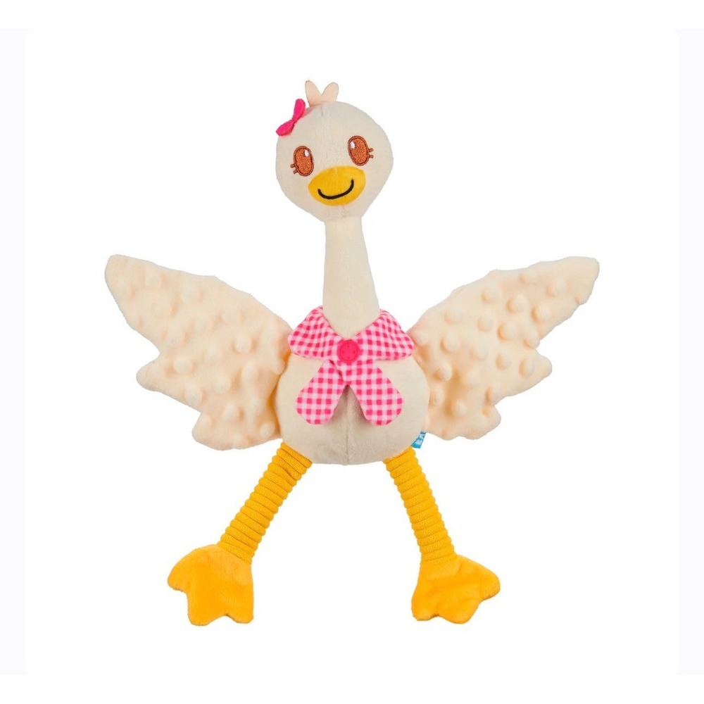 FARMERS BARKET GINGHAM GOOSE DOG  TOY - CRAZY CRINKLE and SQUEAKER